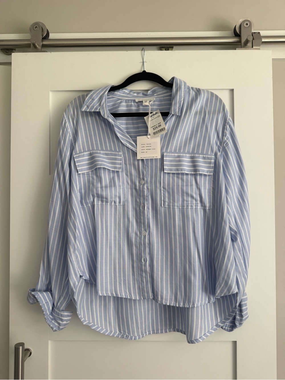 Light Blue & White Striped Button-Up Shirt - beachlunchlounge